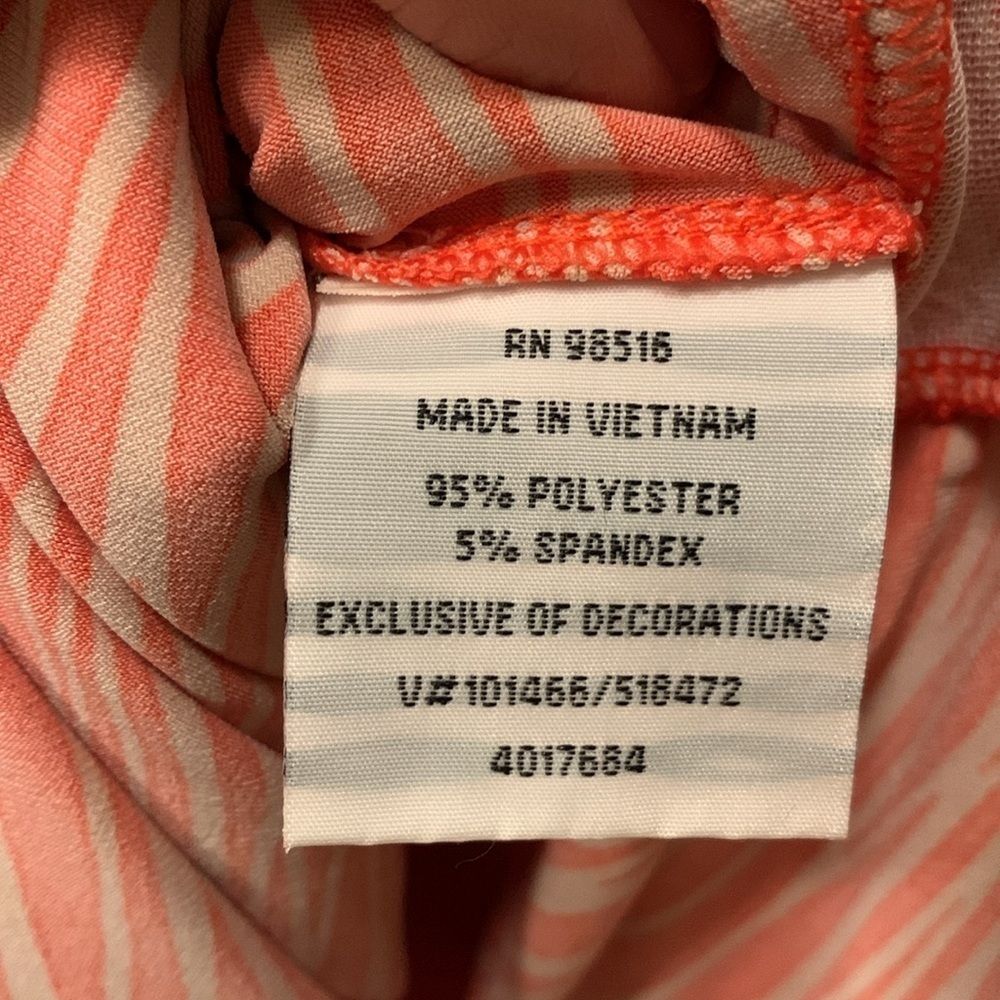 {Coldwater Creek} Vibrant Orange & Cream sidesash dress - Picture 2 of 7